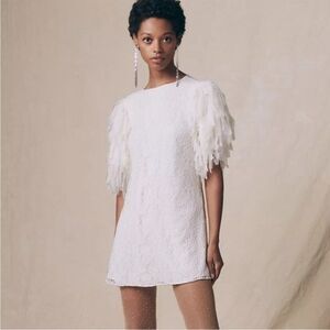 Free People Songbird Mini Dress White Size Large